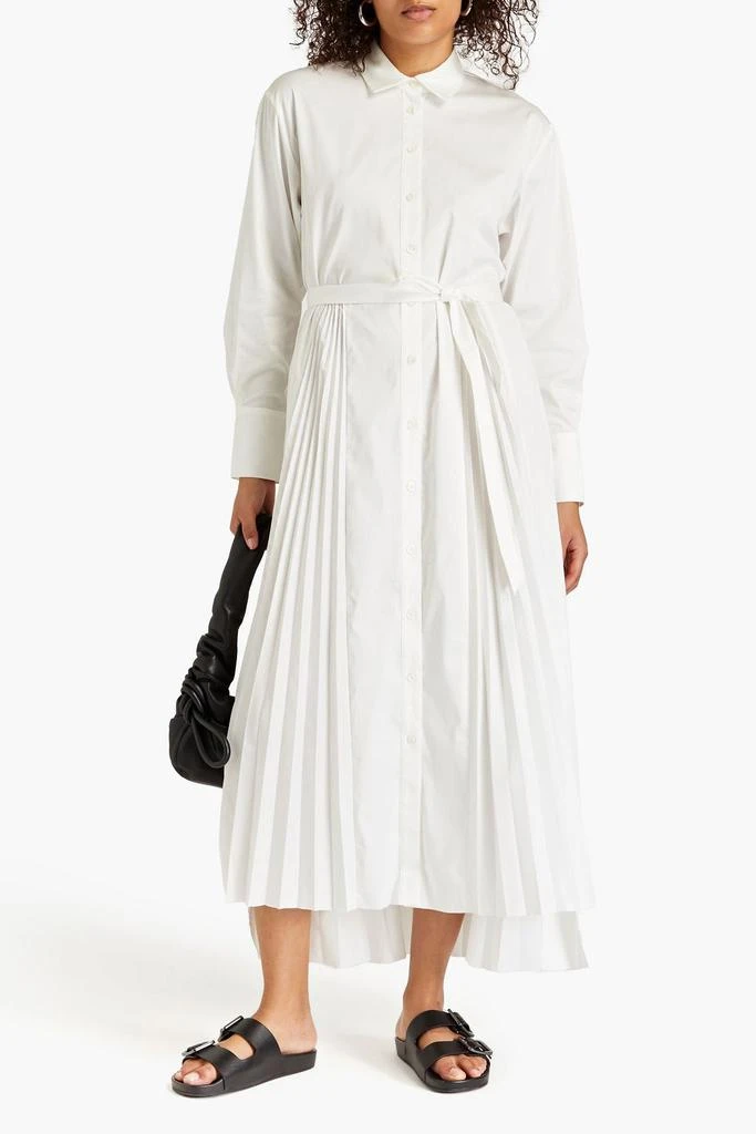 商品FRAME|Pleated cotton-blend poplin maxi shirt dress,价格¥2007,第2张图片详细描述