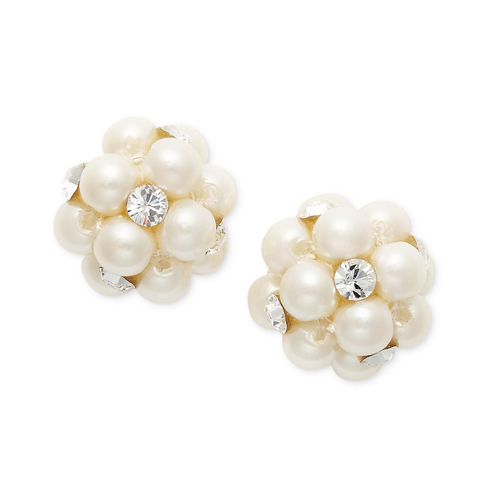 Imitation Pearl and Crystal Cluster Earrings, Created for Macy's商品第1张图片规格展示