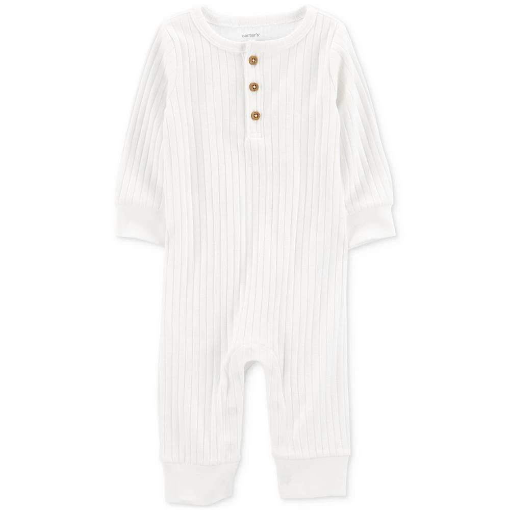 商品Carter's|Baby Boys or Baby Girls Long Sleeve Cotton Ribbed Jumpsuit,价格¥120,第1张图片