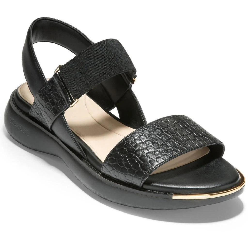 商品Cole Haan|Cole Haan Womens Grand Ambition Faux Leather Slip On Flat Sandals,价格¥277,第1张图片