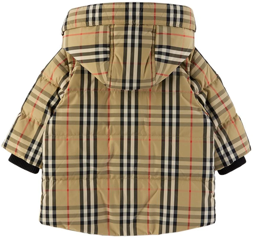 商品Burberry|驼色 Vintage Check 婴儿羽绒夹克,价格¥5525,第2张图片详细描述
