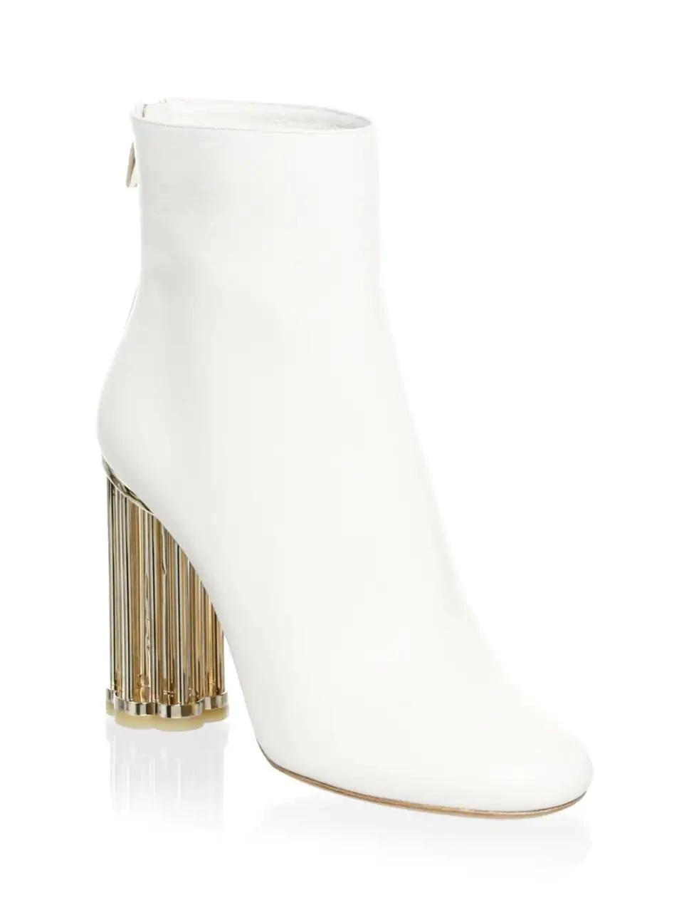 商品Salvatore Ferragamo|Coriano Leather Birdcage Heel Booties,价格¥2882,第2张图片详细描述
