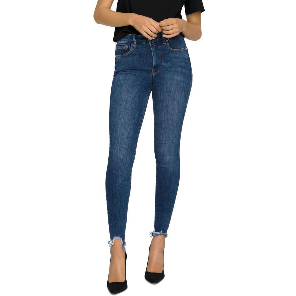 商品Good American|Good American Womens Good Legs Crop Denim Raw Hem Skinny Jeans,价格¥239,第1张图片