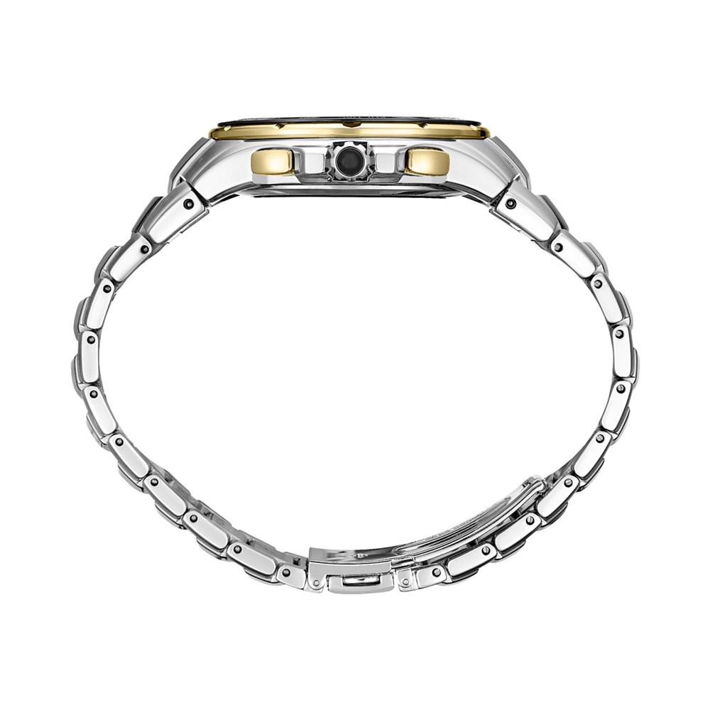 Men's Chronograph Solar Coutura Radio Sync Two-Tone Stainless Steel Bracelet Watch 45mm商品第2张图片规格展示