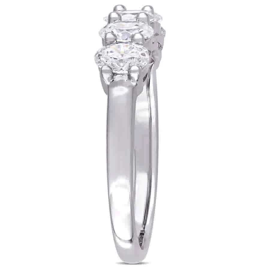商品Amour|1 CT TW Oval Cut Diamond Semi-Eternity Ring in 14k White Gold,价格¥14469,第3张图片详细描述