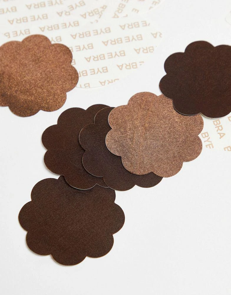 商品Bye Bra|Bye Bra breast lift tape and satin nipple cover 3 pair pack in brown,价格¥251,第4张图片详细描述