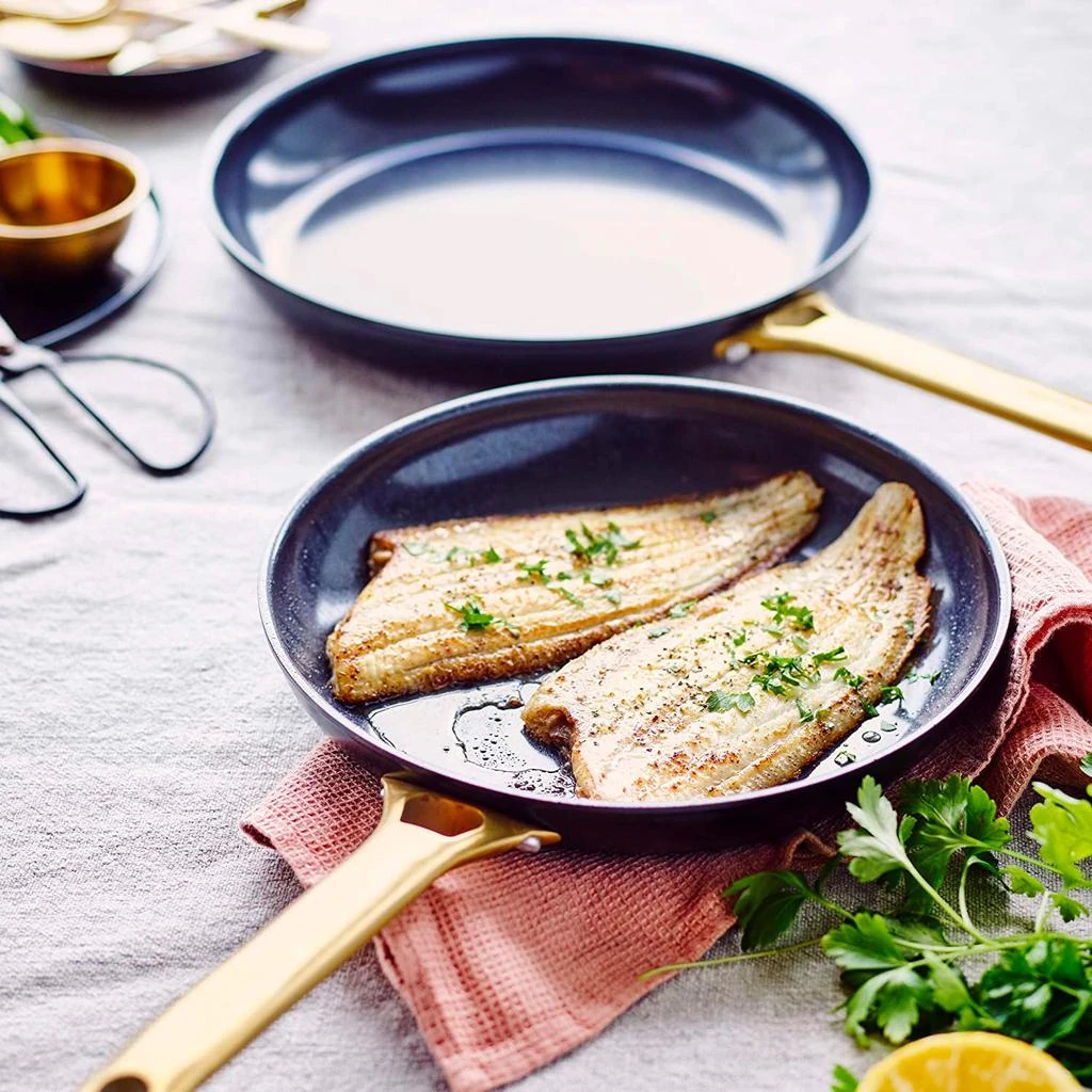 商品Greenpan|Reserve 2-Piece Open Frypan Set, 8-Inch & 10-Inch, Black/Gold,价格¥711,第2张图片详细描述