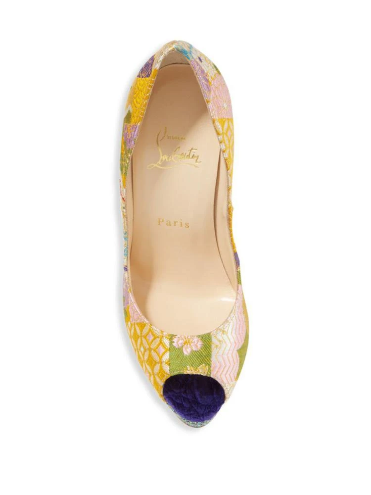 商品Christian Louboutin|Classique Lady Peep 150 Floral & Glitter Platform Peep Toe Pumps,价格¥7312,第4张图片详细描述