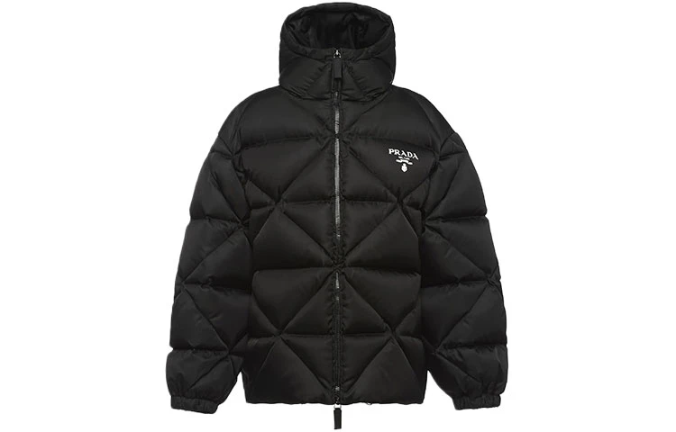 商品[国内直发] Prada|纯色华达呢连帽含羽绒外套 冬季 女款 黑色,价格¥21036,第1张图片