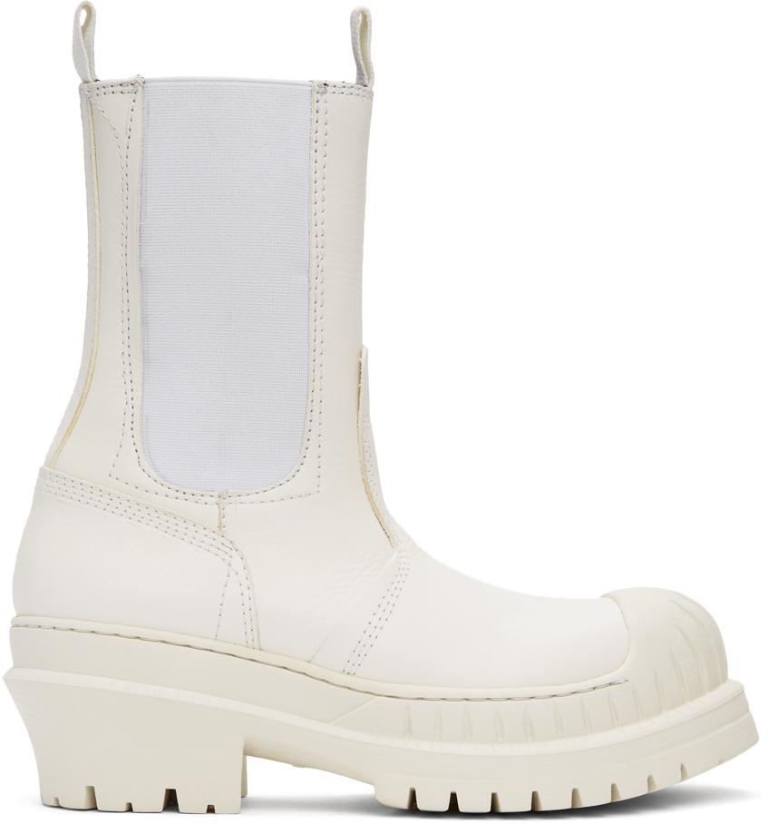 White Leather Chelsea Boots商品第1张图片规格展示