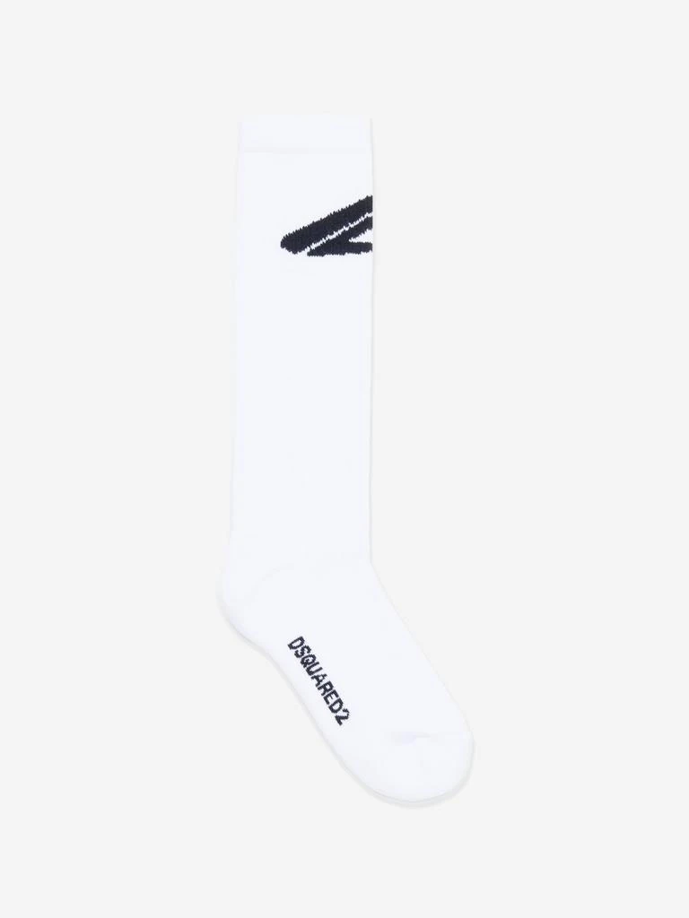 商品DSQUARED2|Dsquared2 Kids Icon Logo Socks in White,价格¥198,第1张图片