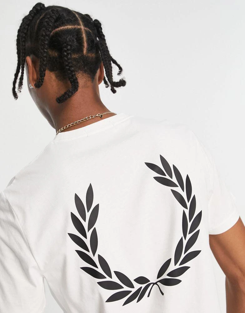 商品Fred Perry|Fred Perry back laurel wreath print t-shirt in white,价格¥348,第1张图片