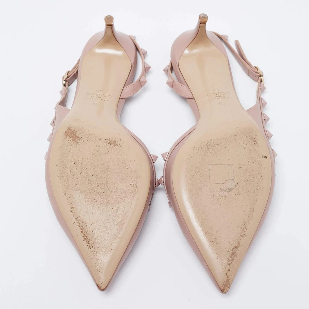 Valentino Beige Leather Rockstud Slingback Pumps Size 40 商品