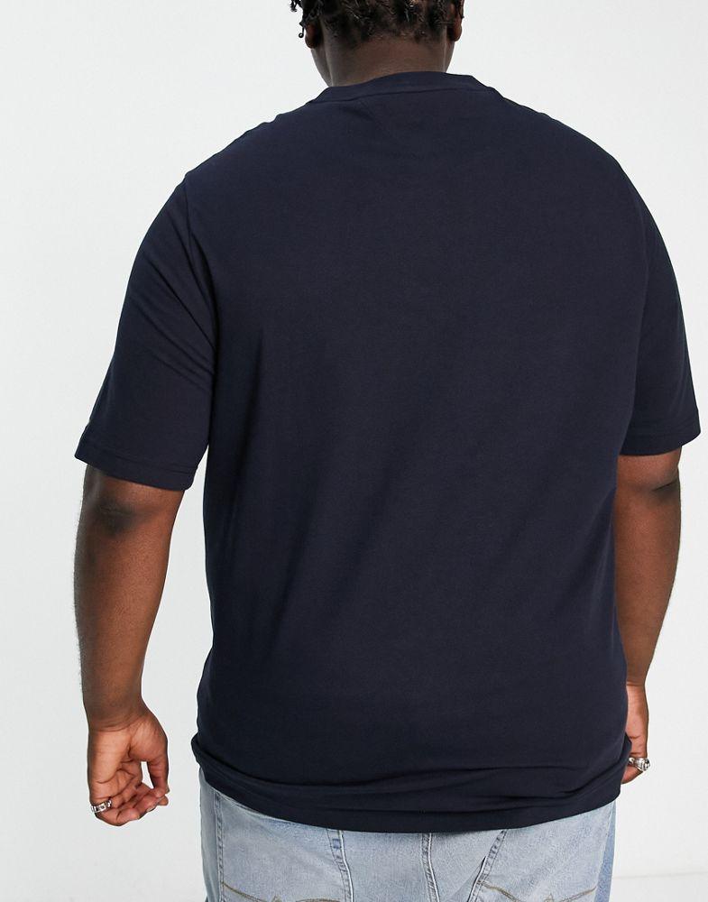 Tommy Hilfiger Big & Tall embroidered logo t-shirt in navy商品第2张图片规格展示