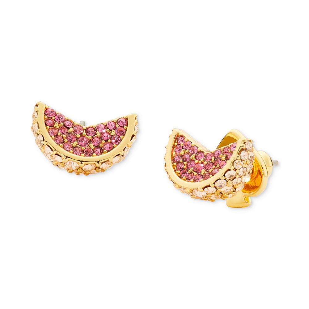 Gold-Tone Pavé Crystal Grapefruit Stud Earrings商品第1张图片规格展示