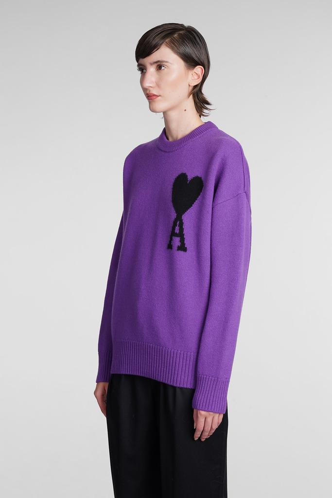 Ami Alexandre Mattiussi Knitwear In Viola Wool商品第4张图片规格展示