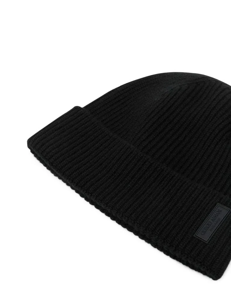 商品Giorgio Armani|logo-patch cashmere-knit beanie,价格¥1841,第2张图片详细描述