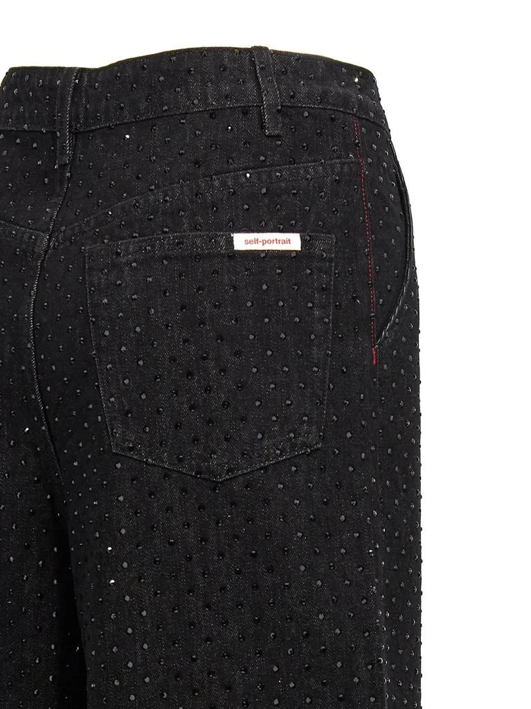 商品Self Portrait|Self-Portrait Embellished Wide Leg Jeans,价格¥4048,第4张图片详细描述