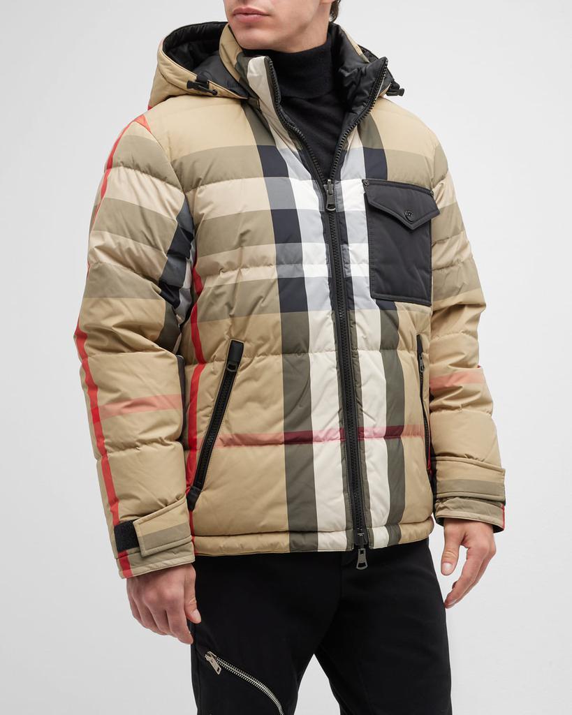 商品Burberry|Men's Rutland Reversible Check Puffer Jacket,价格¥13177,第1张图片