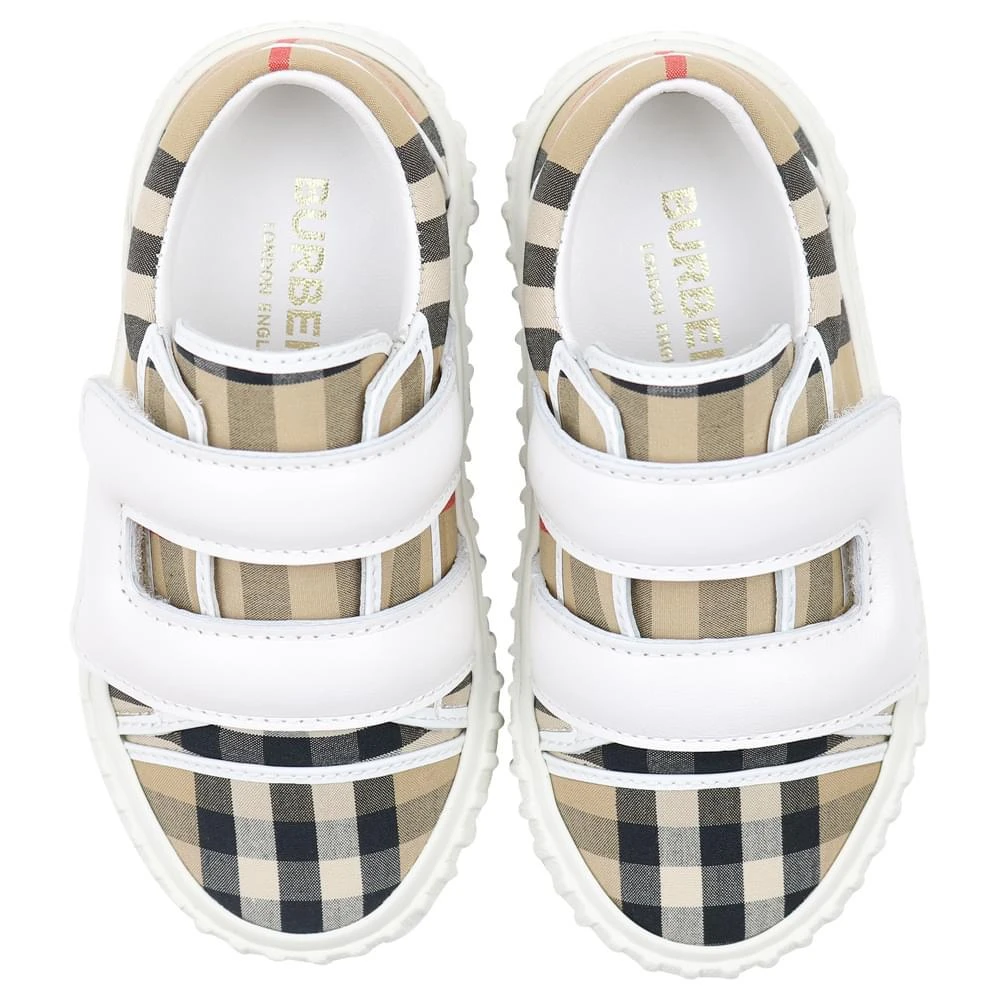 商品Burberry|Beige Check Mark Trainers,价格¥2530,第4张图片详细描述