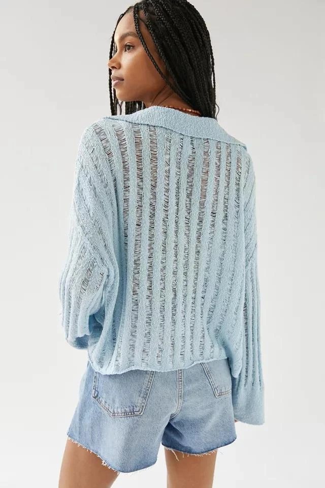 商品BDG|BDG Everett Textured Polo Sweater,价格¥149,第2张图片详细描述