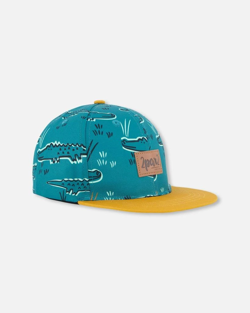 商品Deux par Deux|Cap Printed Crocodile Green,价格¥270,第1张图片