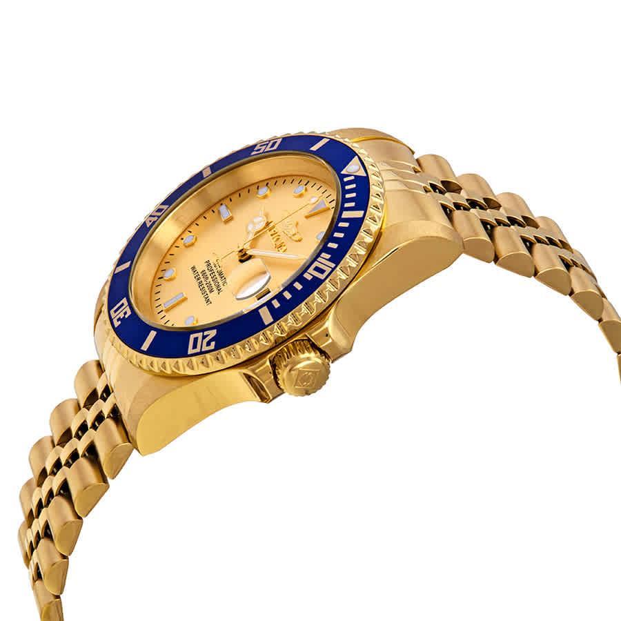 商品Invicta|Invicta Pro Diver Automatic Gold Dial Mens Watch 29185,价格¥647,第4张图片详细描述