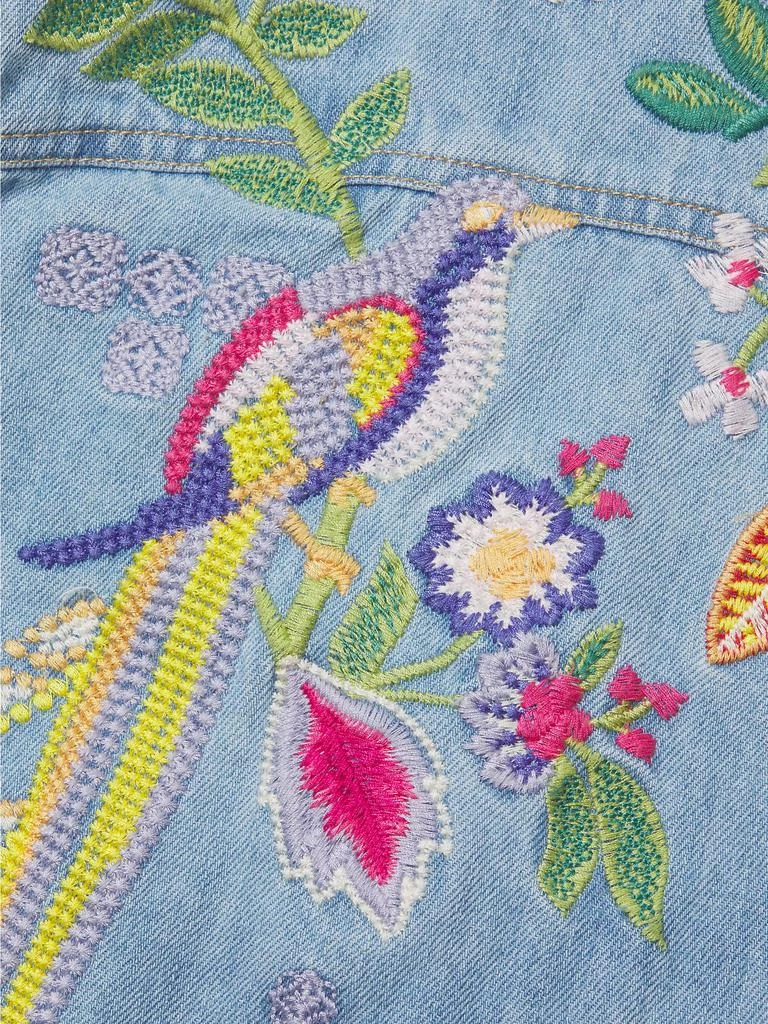 Jeanette Embroidered Floral Denim Crop Jacket 商品