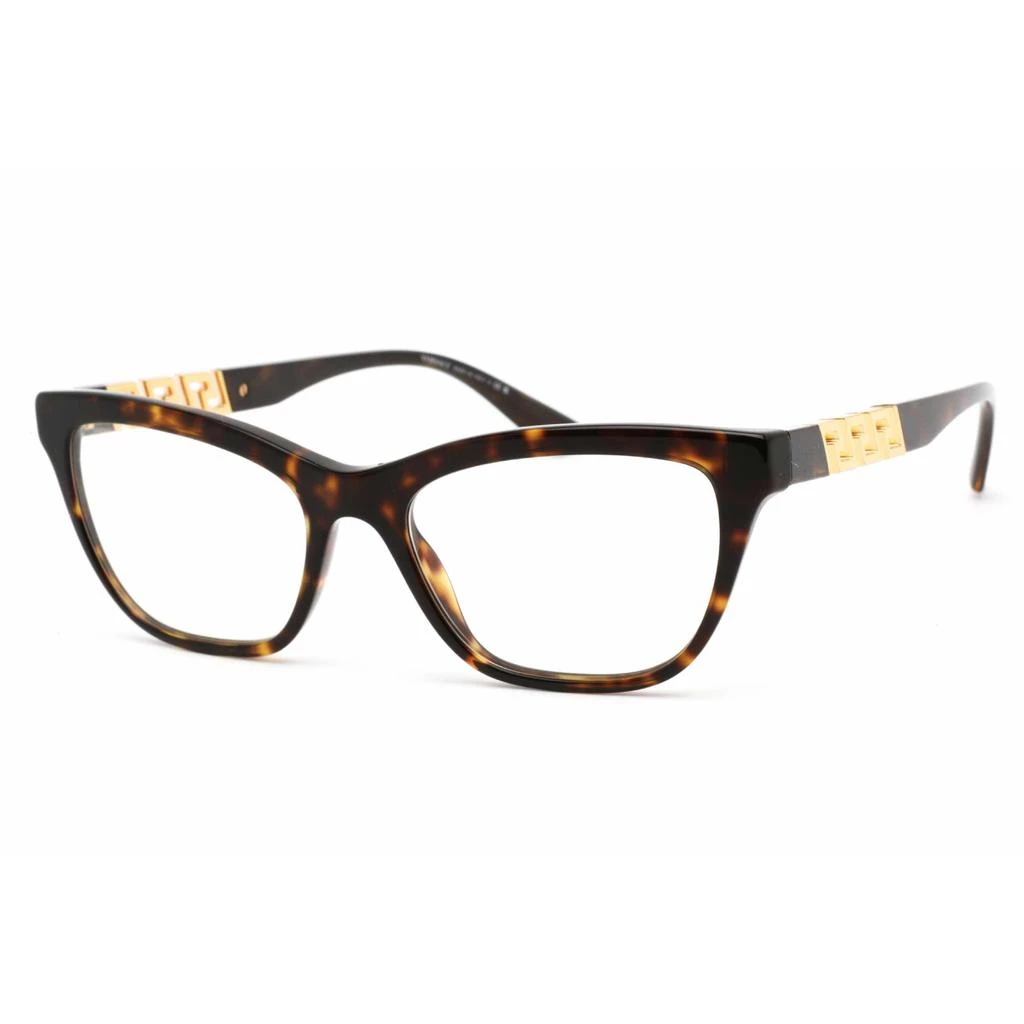 商品Versace|Versace Women's Eyeglasses - Havana Cat Eye Frame Clear Demo Lens, 54 mm | 0VE3318 108,价格¥875,第1张图片