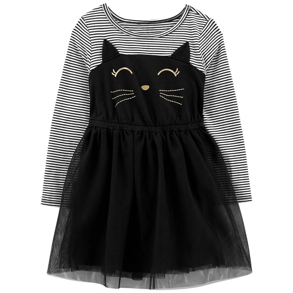 商品Carter's|Toddler Girls Long Sleeve Halloween Cat Tutu Dress,价格¥142,第1张图片