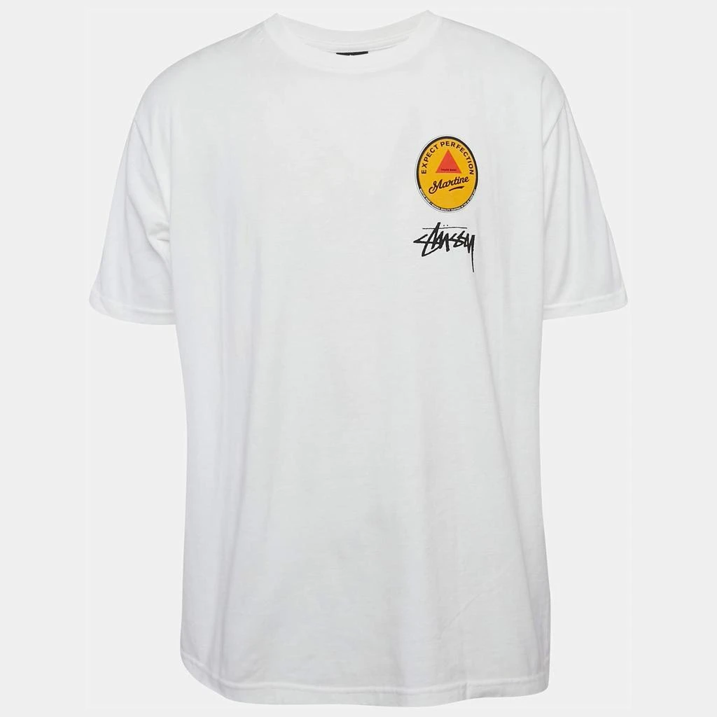 商品STUSSY|Stussy White Printed Crew Neck Martin Rose T-Shirt L,价格¥943,第1张图片