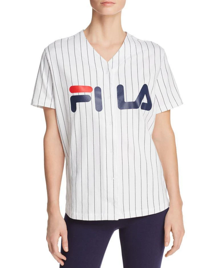 商品Fila|Lacey Pinstriped Baseball Shirt ,价格¥347,第1张图片