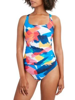 商品Nautica|Abstract Print One Piece Swimsuit,价格¥398,第1张图片