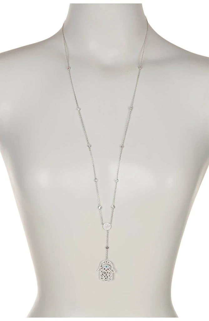 商品Savvy Cie Jewels|Italian Simulated White Topaz & Mother-of-Pearl Hamsa Pendant Long Necklace,价格¥600,第3张图片详细描述