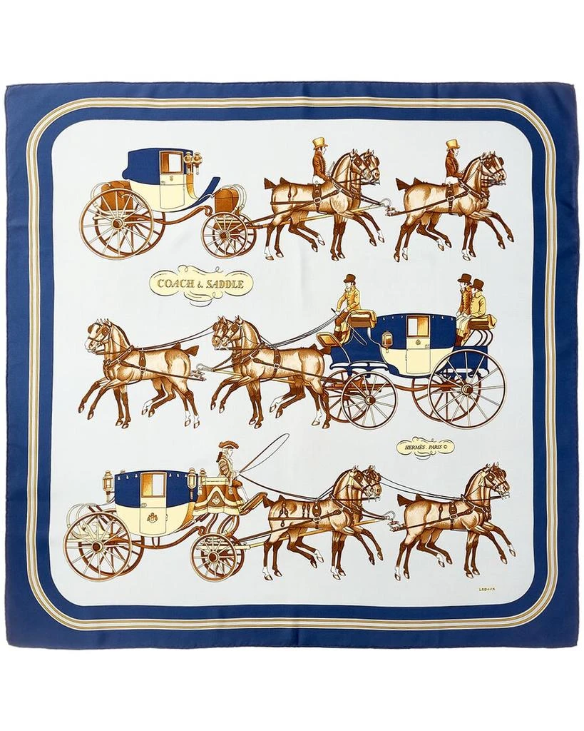 商品[二手商品] Hermes|Hermes Blue Silk "Le Carre," Silk Scarf (Authentic Pre-Owned),价格¥2792,第1张图片