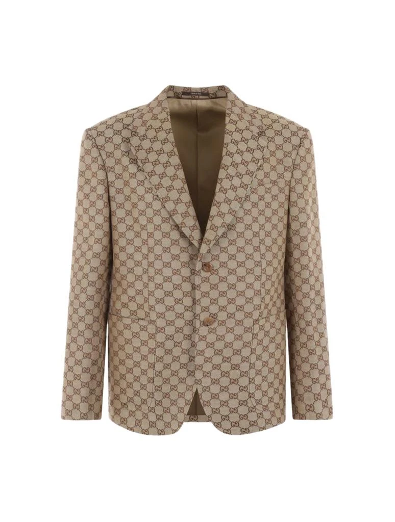 商品Gucci|ELEGANT GG SUPREME LINEN JACKET,价格¥16879,第1张图片