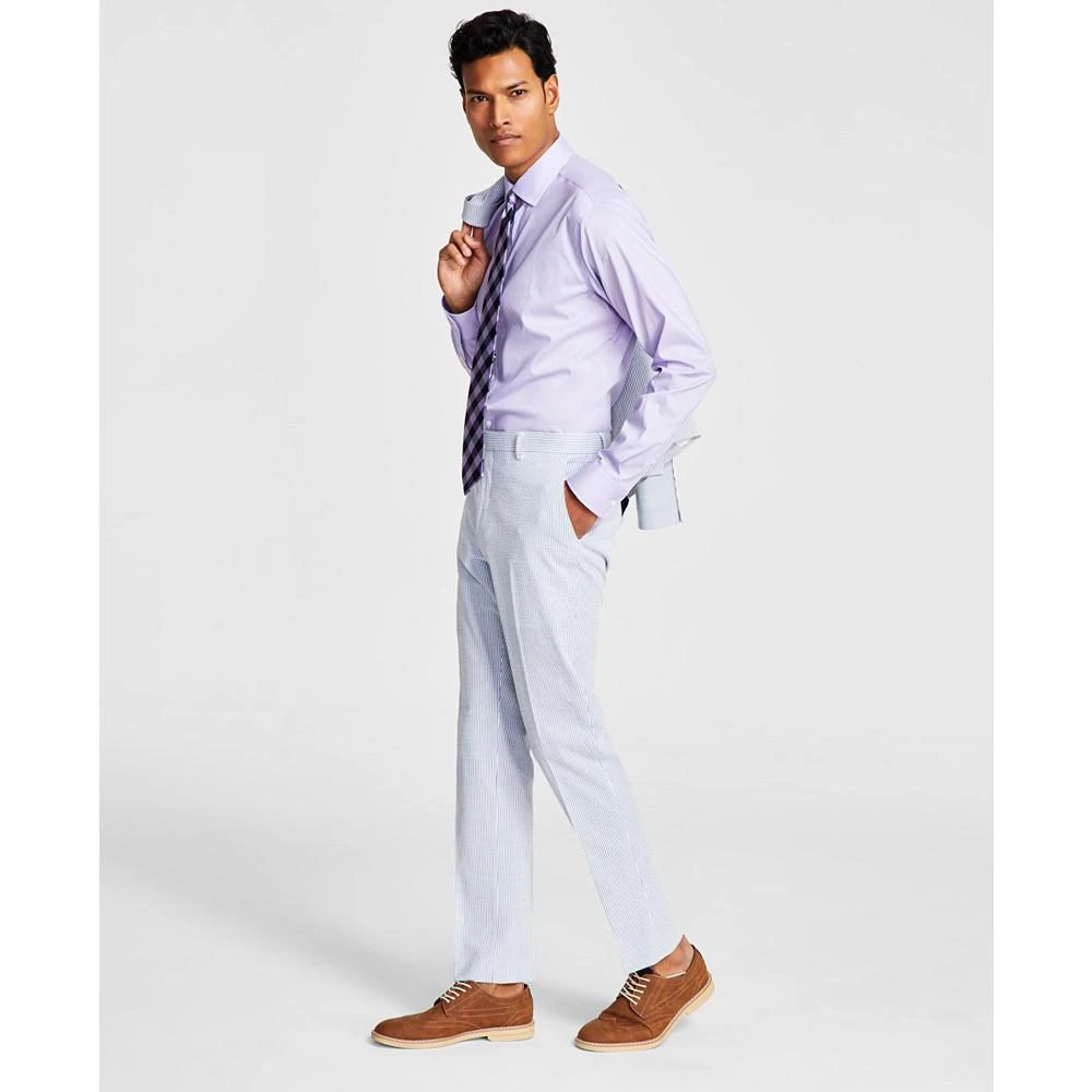 商品Tommy Hilfiger|Men's Modern-Fit THFlex Stretch Blue/White Stripe Seersucker Suit Pants,价格¥399,第1张图片