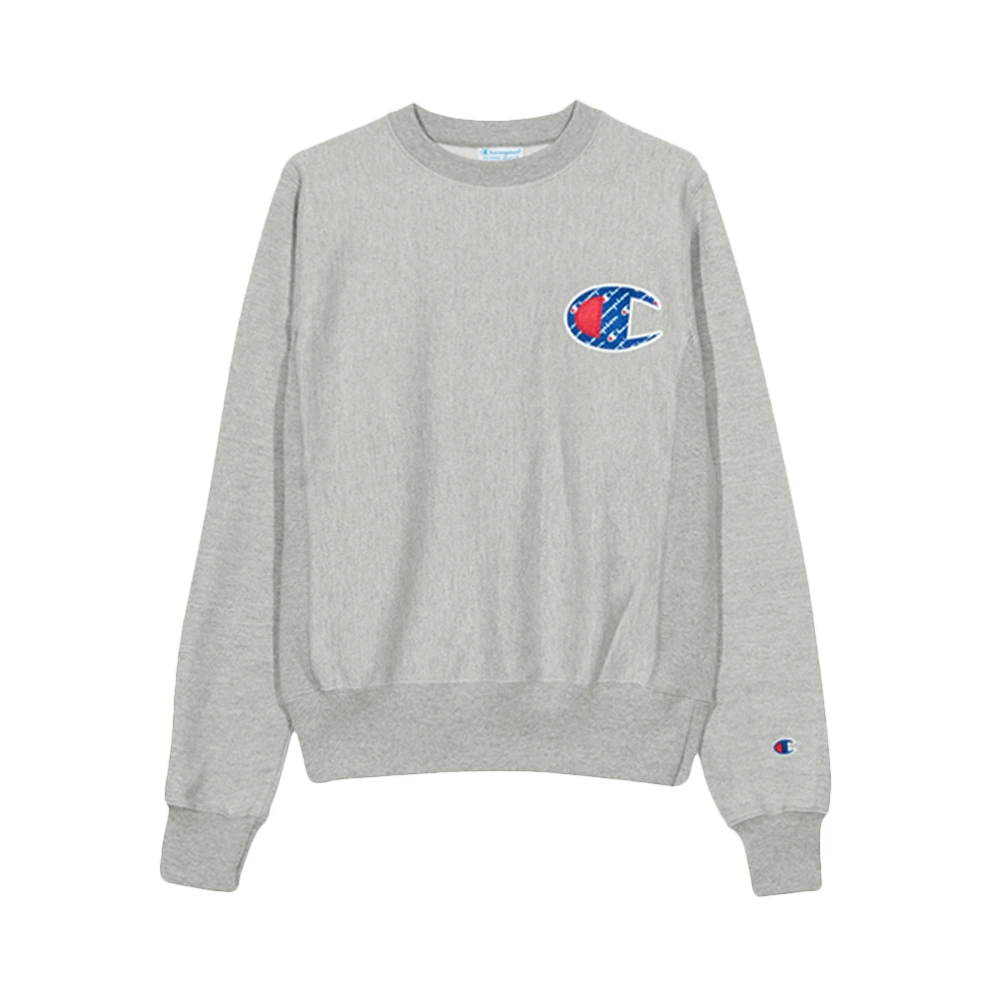 商品[国内直发] CHAMPION|CHAMPION 男士左胸蓝底印花大“C”logo纯色加绒圆领卫衣 GF70-Y07472-1IC,价格¥205,第1张图片