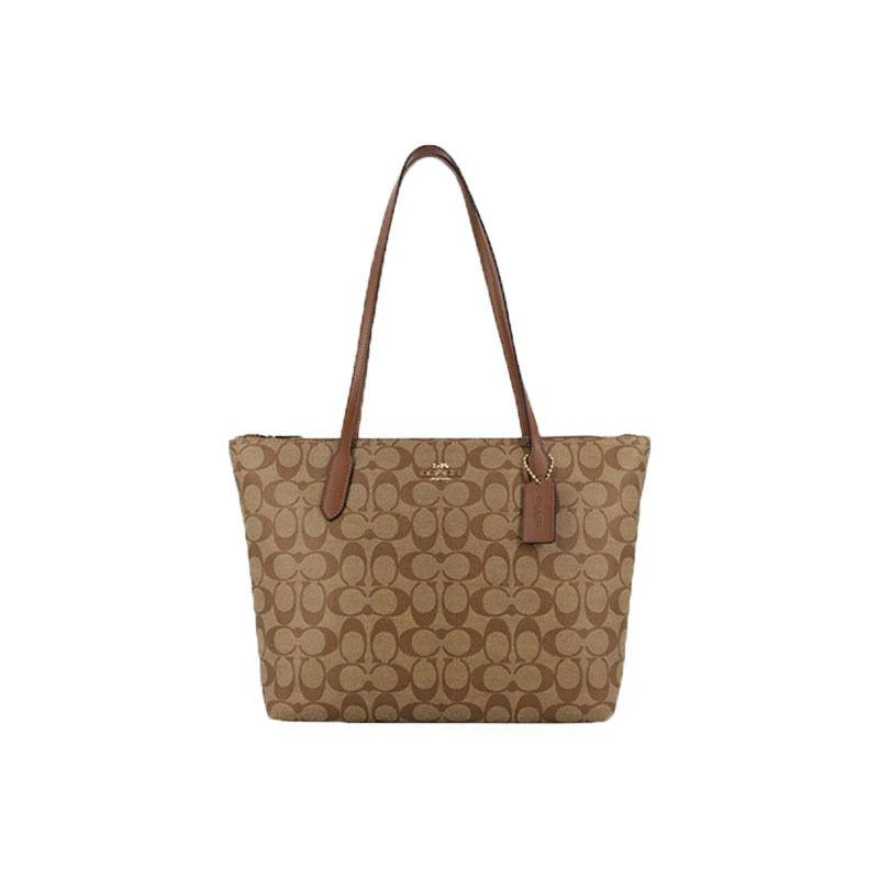 商品Coach|香港直邮COACH蔻驰女士卡其色托特包休闲百搭手提包F4455IME74,价格¥2698,第1张图片