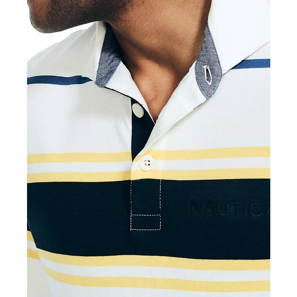 商品Nautica|Men's Classic-Fit Rugby Stripe Long-Sleeve Polo Shirt,价格¥502,第3张图片详细描述