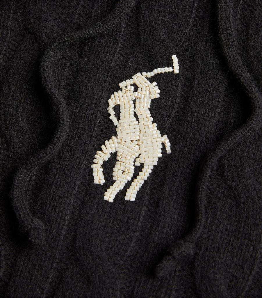 Cable Knit Polo Pony Hoodie商品第5张图片规格展示