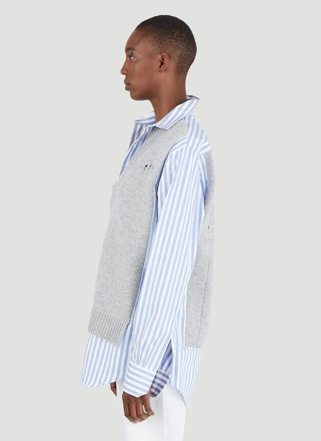 商品MAISON MARGIELA|Knit Vest Layered Shirt in Blue,价格¥10090,第3张图片详细描述