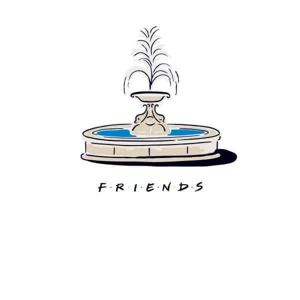 商品Original Hero|Friends Fountain Women's T-Shirt - White,价格¥175,第2张图片详细描述