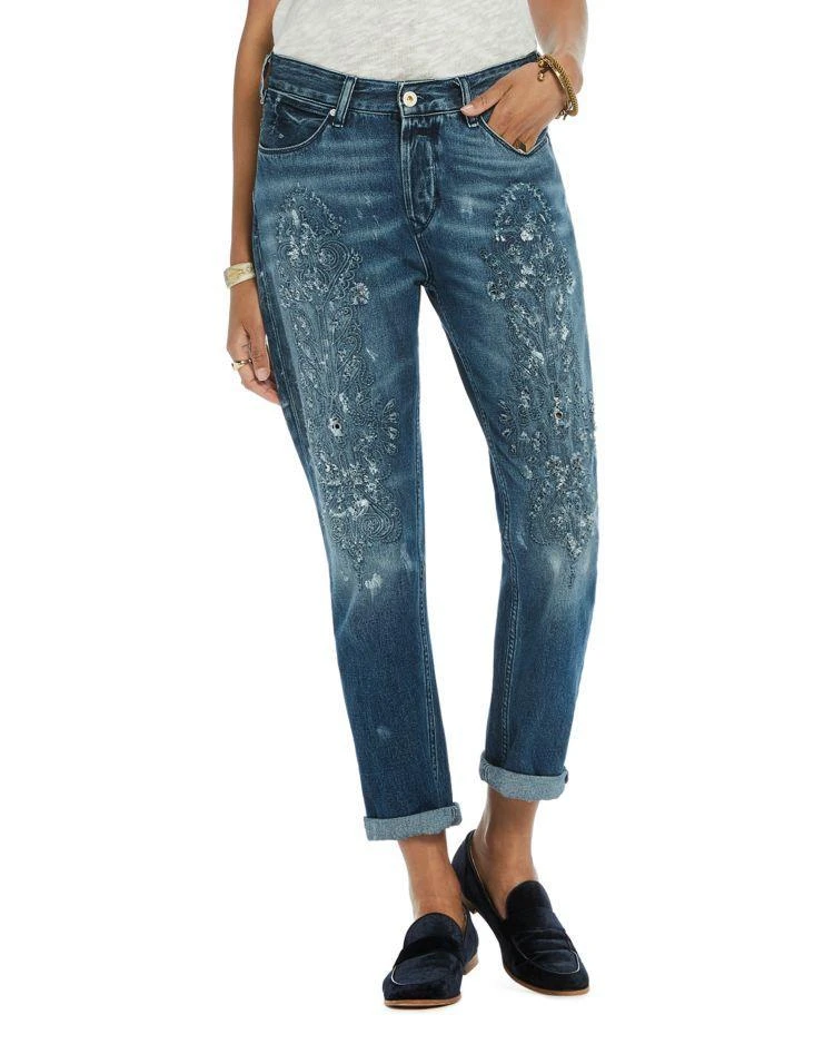 商品Scotch & Soda|L'Adorable Embroidered Boyfriend Jeans in Broderie Blauw,价格¥1010,第1张图片