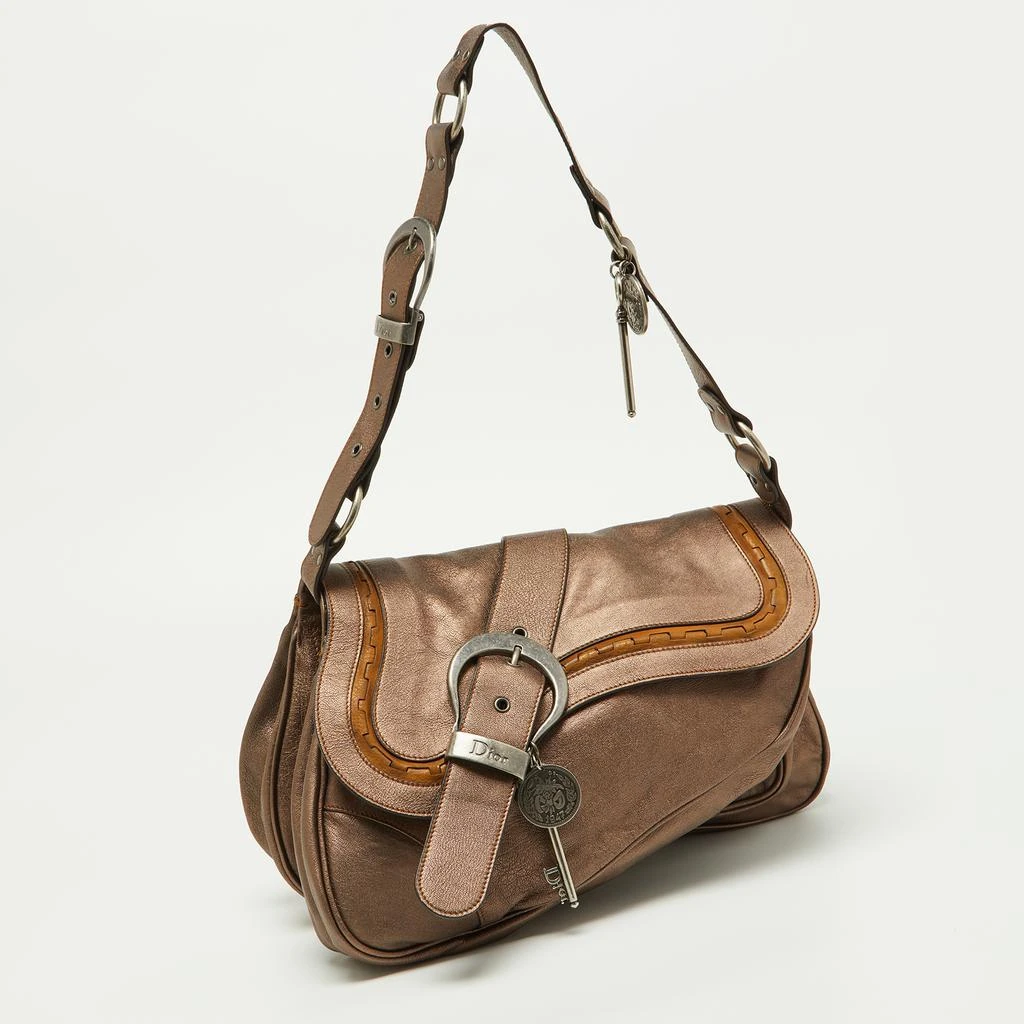 商品[二手商品] Dior|Dior Copper Leather Large Gaucho Double Saddle Shoulder Bag,价格¥6820,第3张图片详细描述