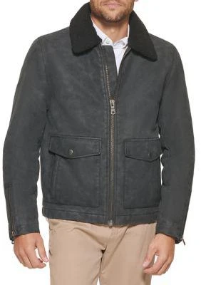 商品Tommy Hilfiger|Hilfiger Faux Leather Sherpa Collar Moto Jacket,价格¥435,第1张图片