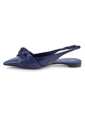 商品Santoni|Leather Slingback Flat Shoes,价格¥2698,第4张图片详细描述