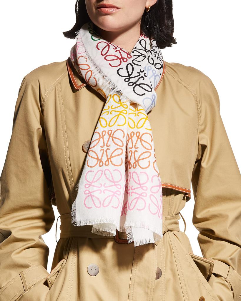 Multicolor Anagram Lines Wool-Blend Scarf商品第3张图片规格展示