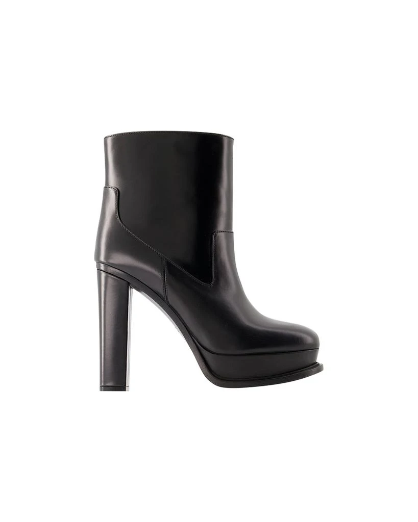 商品Alexander McQueen|120 Mm Ankle Boots - Alexander Mcqueen - Leather - Black,价格¥11726,第1张图片