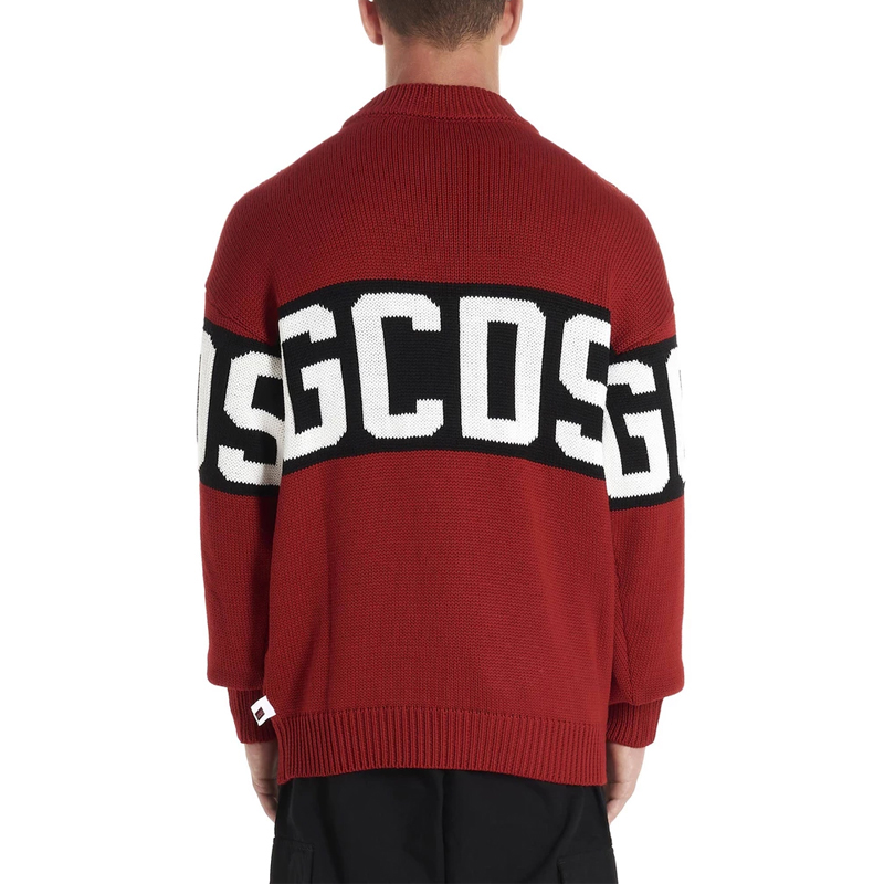 GCDS 红色男士套头针织毛衣 CC94M020050-RED商品第1张图片规格展示